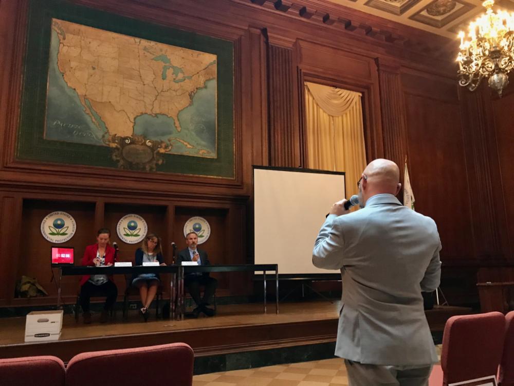 Theaux testifying before the EPA
